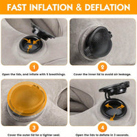 Inflatable Travel & Camping Pillow - With Fleece Cover