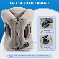 Inflatable Travel & Camping Pillow - With Fleece Cover