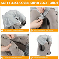 Inflatable Travel & Camping Pillow - With Fleece Cover