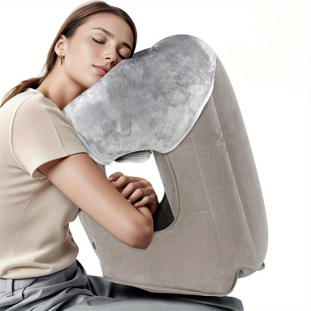 Inflatable Travel & Camping Pillow - With Fleece Cover