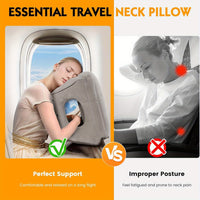 Inflatable Travel & Camping Pillow - With Fleece Cover