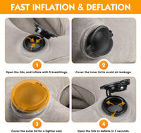 Inflatable Travel & Camping Pillow - With Fleece Cover