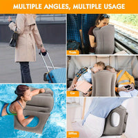 Inflatable Travel & Camping Pillow - With Fleece Cover