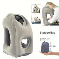 Inflatable Travel & Camping Pillow - With Fleece Cover