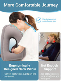 Inflatable Travel & Camping Pillow - With Fleece Cover