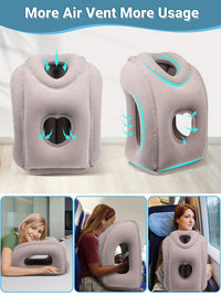 Inflatable Travel & Camping Pillow - With Fleece Cover